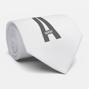 Moderne gepersonaliseerde vette monogram en naam stropdas