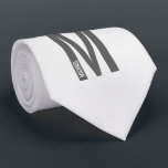 Moderne gepersonaliseerde vette monogram en naam stropdas<br><div class="desc">Moderne monogram ontwerp met gepersonaliseerde monogram letter "M" en naam in moderne, vette schreefloze lettertype stijl.</div>