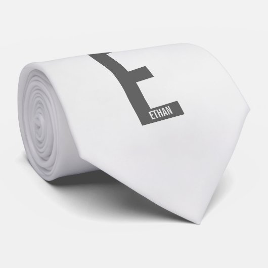 Moderne gepersonaliseerde vette monogram en naam stropdas (Opgerold)