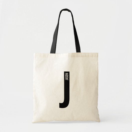 Moderne gepersonaliseerde vette monogram en naam tote bag (Voorkant)