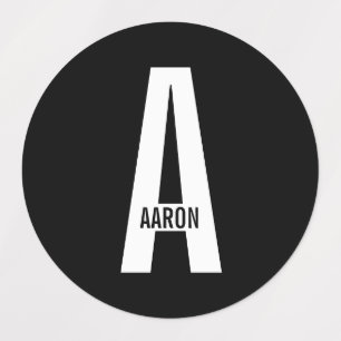 Moderne gepersonaliseerde vette monogram- en naaml labels