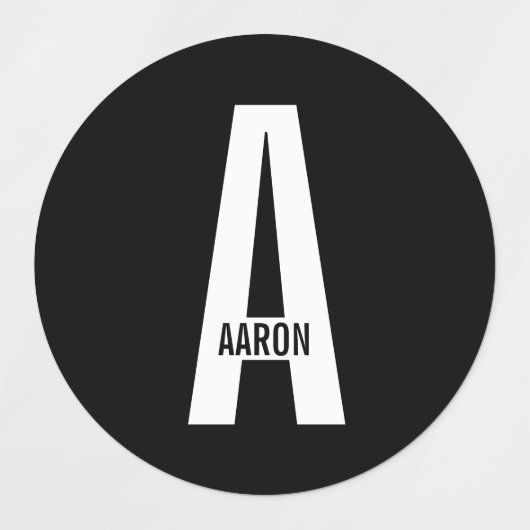 Moderne gepersonaliseerde vette monogram- en naaml labels (Design 1)