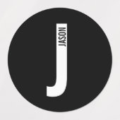 Moderne gepersonaliseerde vette monogram- en naaml labels (Design 1)