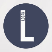 Moderne gepersonaliseerde vette monogram- en naaml labels (Design 2)