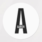 Moderne gepersonaliseerde vette monogram- en naaml labels (Design 2)