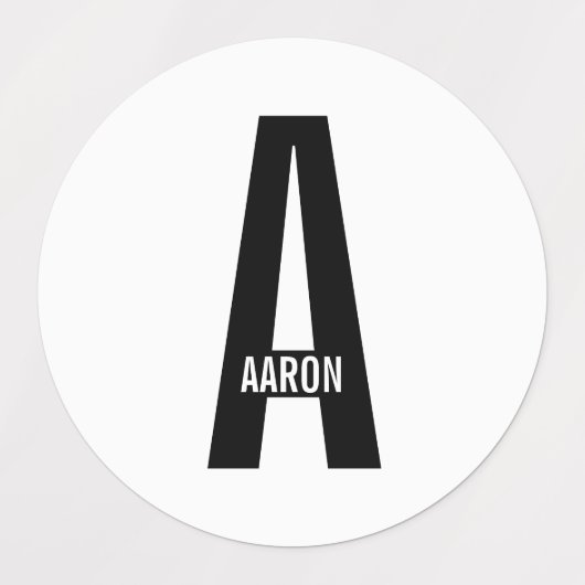 Moderne gepersonaliseerde vette monogram- en naaml labels (Design 1)