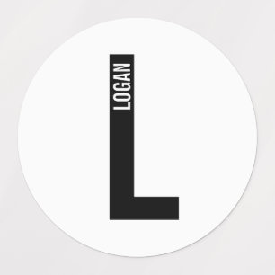Moderne gepersonaliseerde vette monogram- en naaml labels