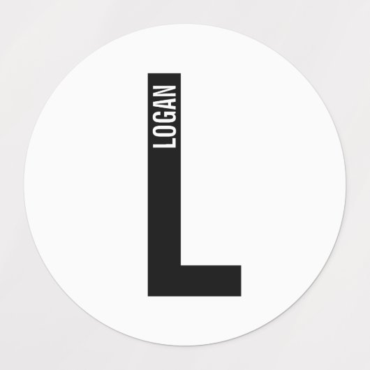 Moderne gepersonaliseerde vette monogram- en naaml labels (Design 1)