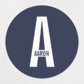 Moderne gepersonaliseerde vette monogram- en naaml labels (Design 2)