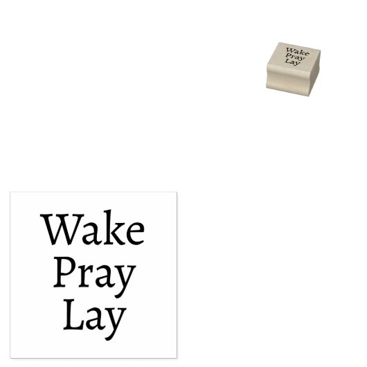 Moderne gepersonaliseerde Wake Pray Lay Egg Rubberstempel (Gestempeld)