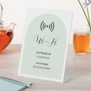 Moderne gepersonaliseerde WIFI-wachtwoord en -netw Reclamebord Met Voetstuk