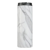 Moderne gepersonaliseerde witte marmeren patroon thermosbeker (Achterkant)