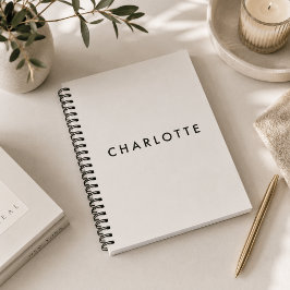 Moderne gepersonaliseerde witte spiraalnotitieboek notitieboek