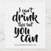 Moderne gepersonaliseerde zwangerschap | Ik kan ni Wijn Etiket (Enkel label)