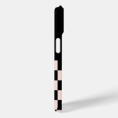 Moderne gepersonaliseerde zwart & crème geruite Case-Mate iPhone case (Achterkant / Rechts)