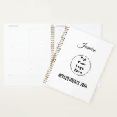 Moderne gepersonaliseerde zwart-wit logo jaar naam planner (Display)