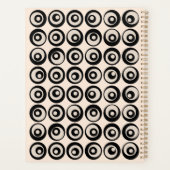 Moderne Gepersonaliseerde Zwarte Crème Cirkels 202 Planner (Achterkant)