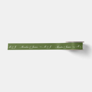Moderne gepersonaliseerde zwarte huwelijksmonogram satijnen lint