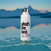 Moderne gepersonaliseerde zwarte kleurentekst waterfles