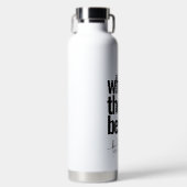 Moderne gepersonaliseerde zwarte kleurentekst waterfles (Voorkant)