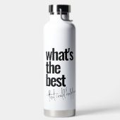 Moderne gepersonaliseerde zwarte kleurentekst waterfles (Links)