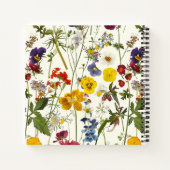 Moderne geperste bloemen Elegant patroon Notitieboek (Achterkant)