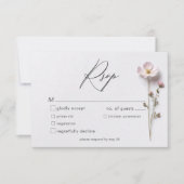 Moderne geperste pastel Wildflowers bruiloft RSVP Kaartje (Voorkant)