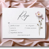 Moderne geperste pastel Wildflowers bruiloft RSVP Kaartje