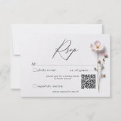 Moderne geperste pastel Wildflowers Wedding QR-cod RSVP Kaartje (Voorkant)