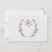 Moderne geperste pastel Wildflowers Wedding QR-cod RSVP Kaartje (Achterkant)