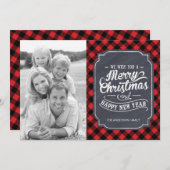 Moderne geplakte kerstkaarten feestdagenkaart (Voorkant / Achterkant)