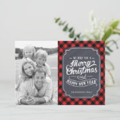 Moderne geplakte kerstkaarten feestdagenkaart (Staand voorkant)