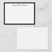 Moderne geraffineerde elegante zwarte-scriptkallig notitiekaartje (Voorkant / Achterkant)
