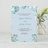 Moderne, geraffineerde Greenery met een blauwe bru Kaart (Staand voorkant)