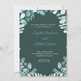 Moderne, geraffineerde Greenery met een groene bru Kaart