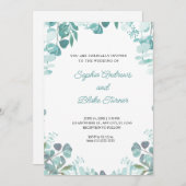 Moderne, geraffineerde Greenery met een witte brui Kaart (Voorkant / Achterkant)