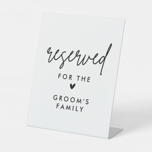 Moderne gereserveerde boodschappen voor huwelijksw reclamebord met voetstuk (Voorkant)