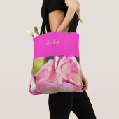 Moderne geroosde monogram tote bag (Dichtbij)