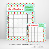 Moderne geruit 25 dagen van kerstactiviteit reclamebord met voetstuk