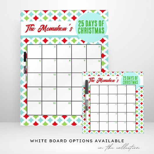 Moderne geruit 25 dagen van kerstactiviteit reclamebord met voetstuk