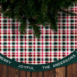 Moderne geruite kerst | Happy Merry Joyful Kerstboom Rok