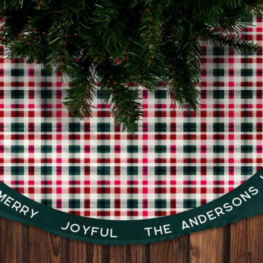 Moderne geruite kerst | Happy Merry Joyful Kerstboom Rok
