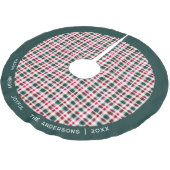 Moderne geruite kerst | Happy Merry Joyful Kerstboom Rok (Gekanteld)