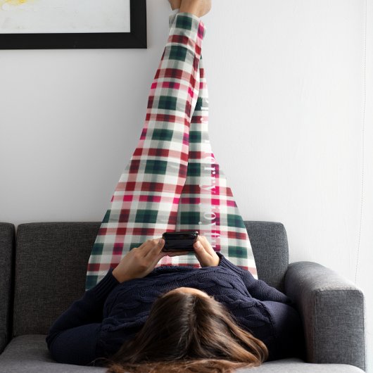 Moderne geruite kerst | Happy Merry Joyful Leggings