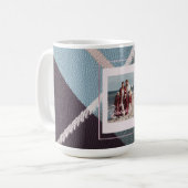 Moderne geruite rustieke foto Kerst koffiemok (Voorkant links)