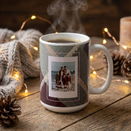 Moderne geruite rustieke foto Kerst koffiemok
