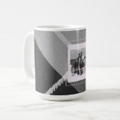 Moderne geruite rustieke foto Kerstmuts Koffiemok (Voorkant links)