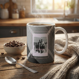 Moderne geruite rustieke foto Kerstmuts Koffiemok