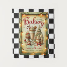 Moderne geruite rustieke kerstbakkerij