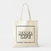 Moderne Geschaafde "Mama Leven" Minimalistische Mo Tote Bag (Achterkant)
